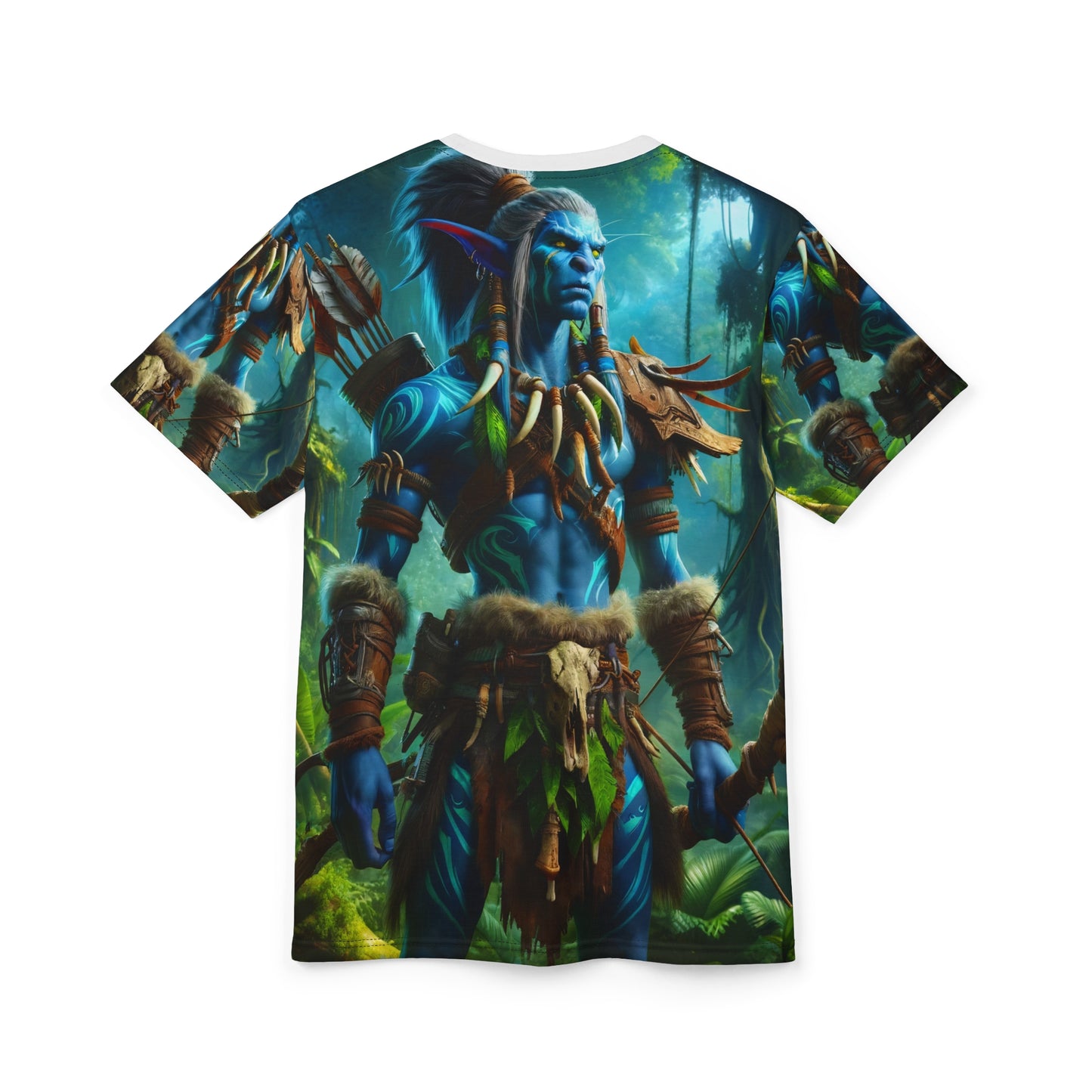 T-shirt | Stampa all-over | T-shirt unisex | Fantasia tribale | Guerriero elfo dei boschi