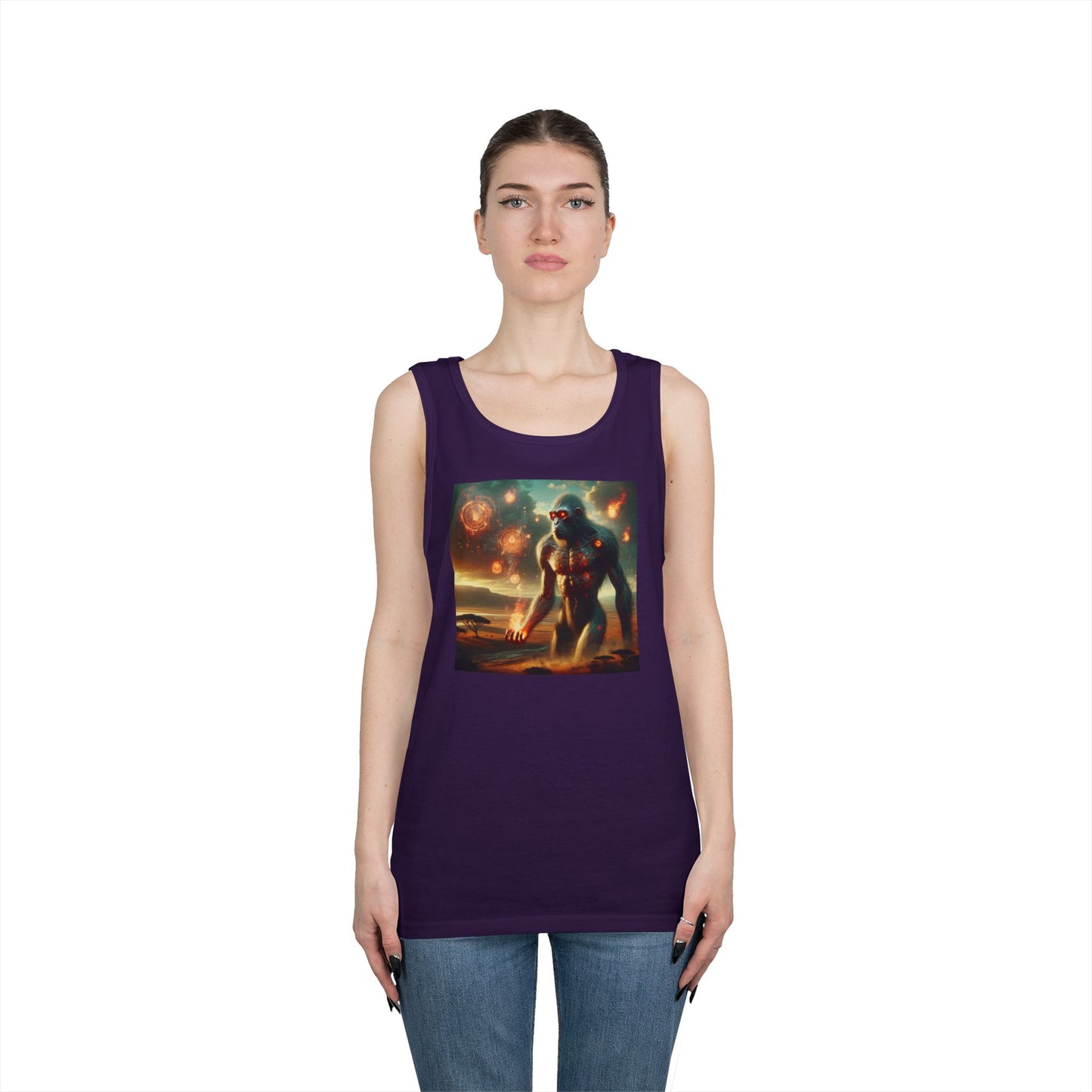 Tank Top | Unisex | Katun Tebal | Mitos Titan Api | Dewa Primordial