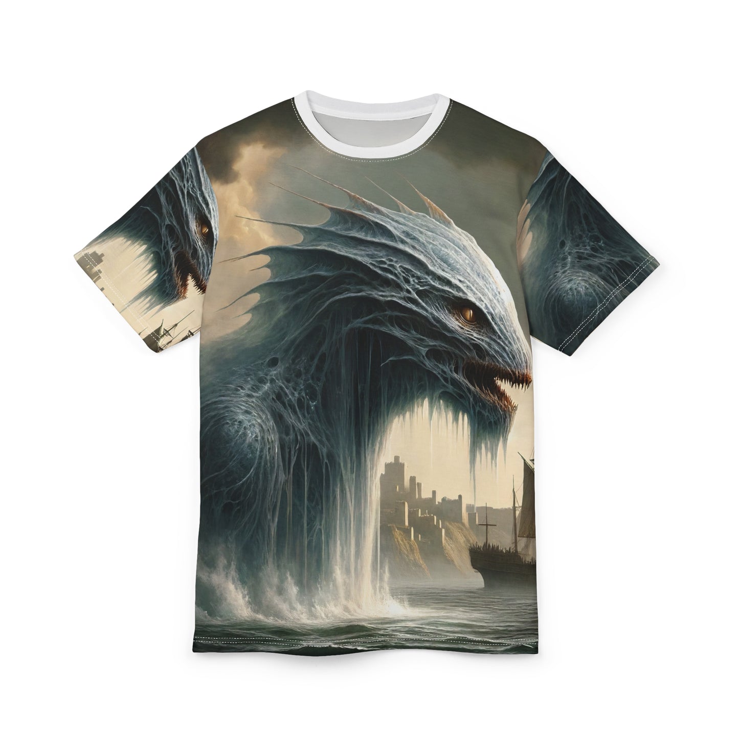 T-shirt | Stampa all-over | T-shirt unisex | Mitologia Nordica | Jörmungandr | Serpente Marino