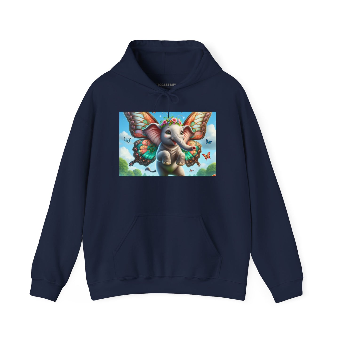 Bluza z kapturem | Unisex | Bluza dresowa z kapturem | Gruba mieszanka | Baśniowa fauna | Airavata | Słonik