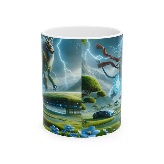 Mug | Ceramic | White | Techno-Fantasy | Electric Kirin
