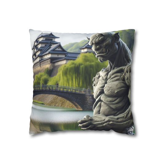 Pillowcase | Square | Polyester canvas | Dark Fantasy | Yokai Lore | Oni