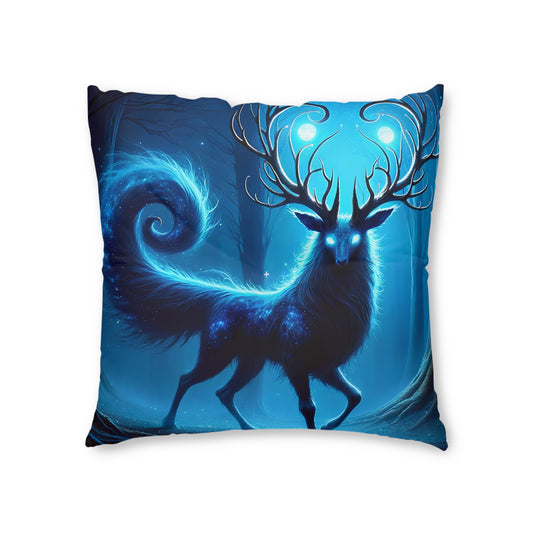 تکیہ | فرش کا تکیہ | ٹفٹڈ | مربع | جادوئی روح ہرن | نیلا وحشی