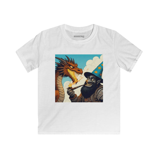 Camiseta | Camiseta Infantil | Softstyle | Fantasia Épica | Duelo de Magia | Dragão