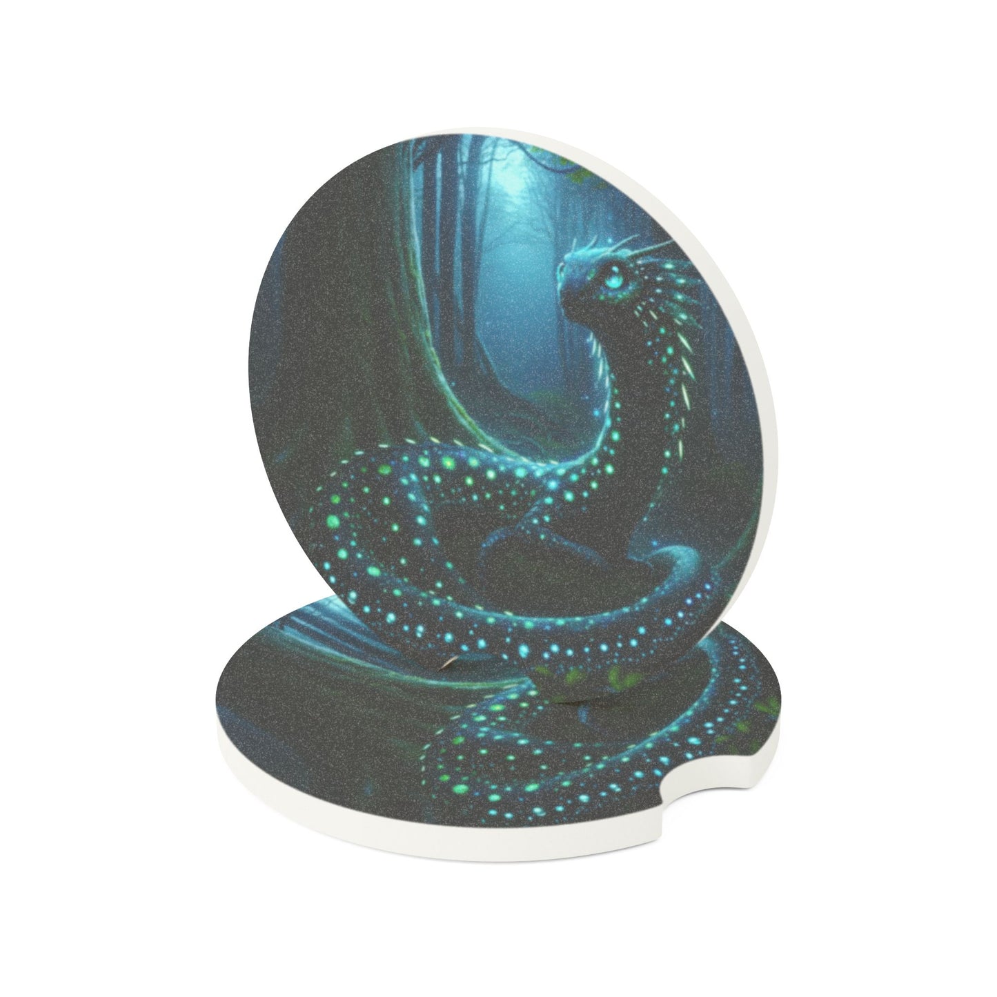 Apoia-copos | Apoia-copos para carro | Pedra-sabão | Fantasia Florestal | Dragão Luminoso