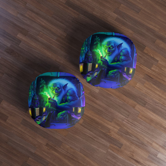 Подушка | Напольная подушка | Стеганая | Круглая | Тёмное фэнтези | Боггарт | Игровая