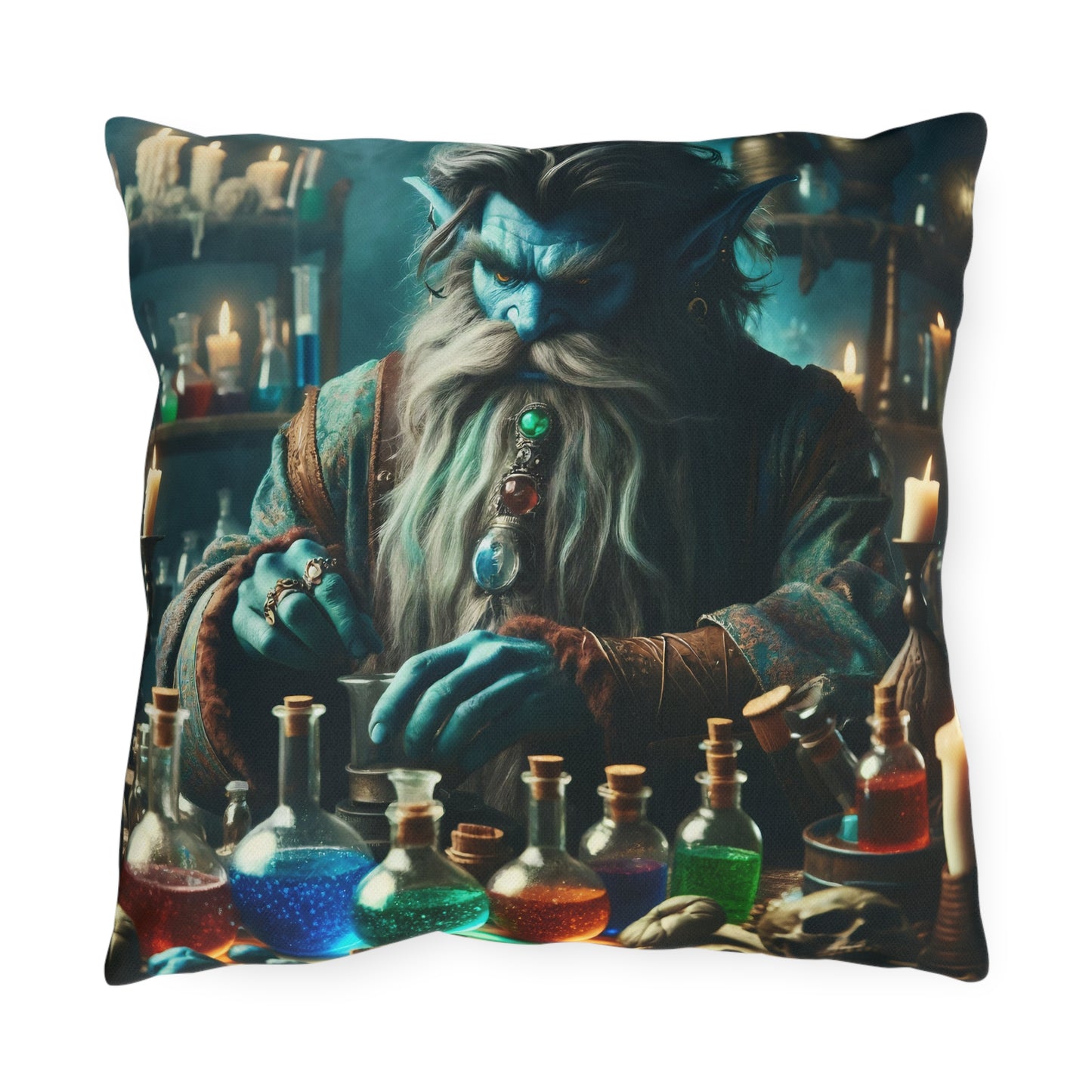 Cuscino | Cuscino da esterno | Alchimia Mistica | Djinn Blu