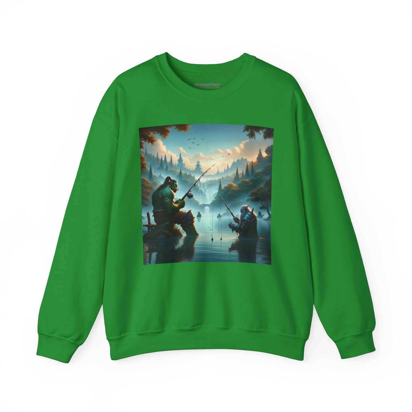 Bluza dresowa | Unisex | Okrągły dekolt | Gruba mieszanka | Fantasy międzyrasowe | Orc i krasnolud