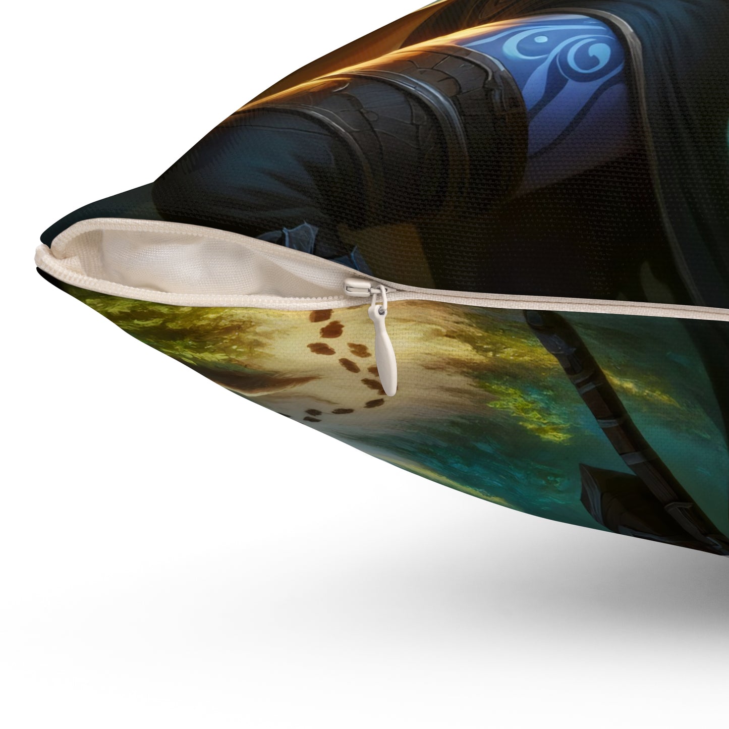 Kissen | Polyester | Quadratisch | Waldgeist-Fantasy | Bogenschütze