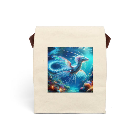 Sac à déjeuner | Toile | Avec sangle | Mythologie Aquatique | Dragon Marin