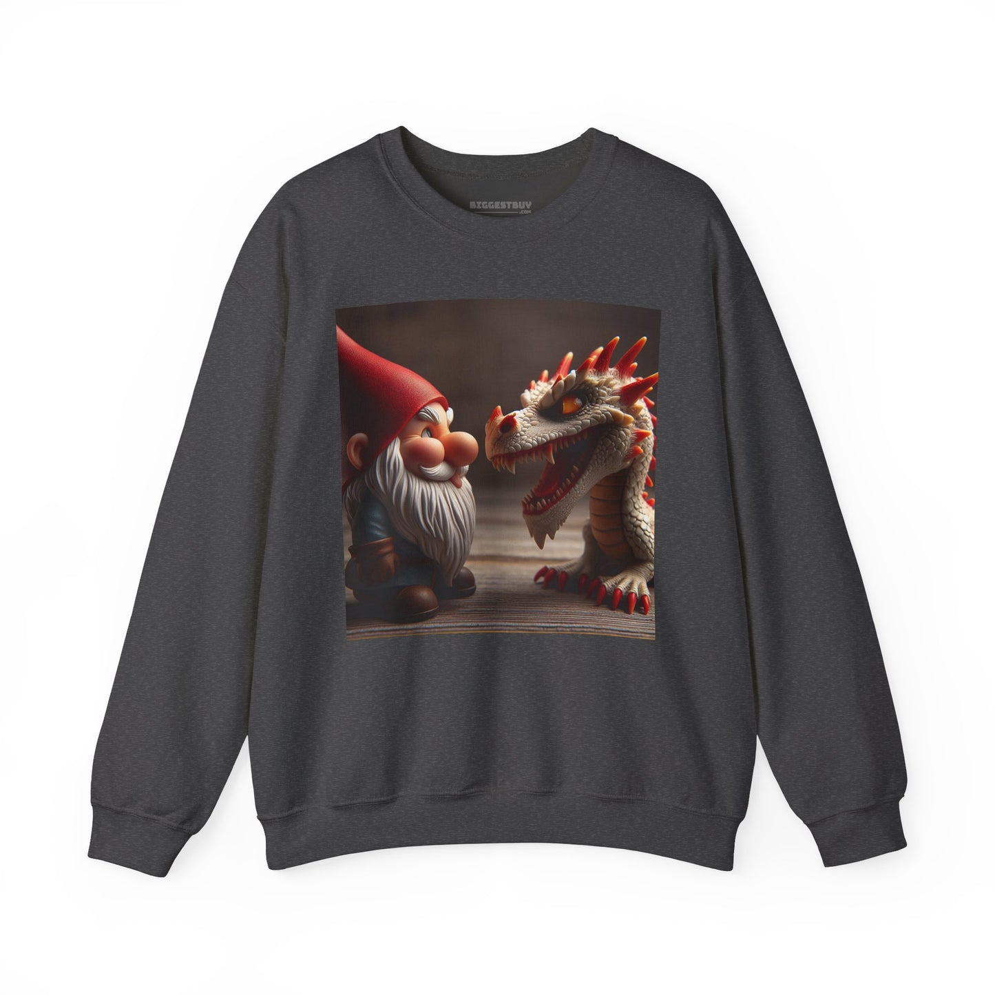 Bluza dresowa | Unisex | Okrągły dekolt | Gruba mieszanka | Fantasy folklorystyczne | Gnom i Smok