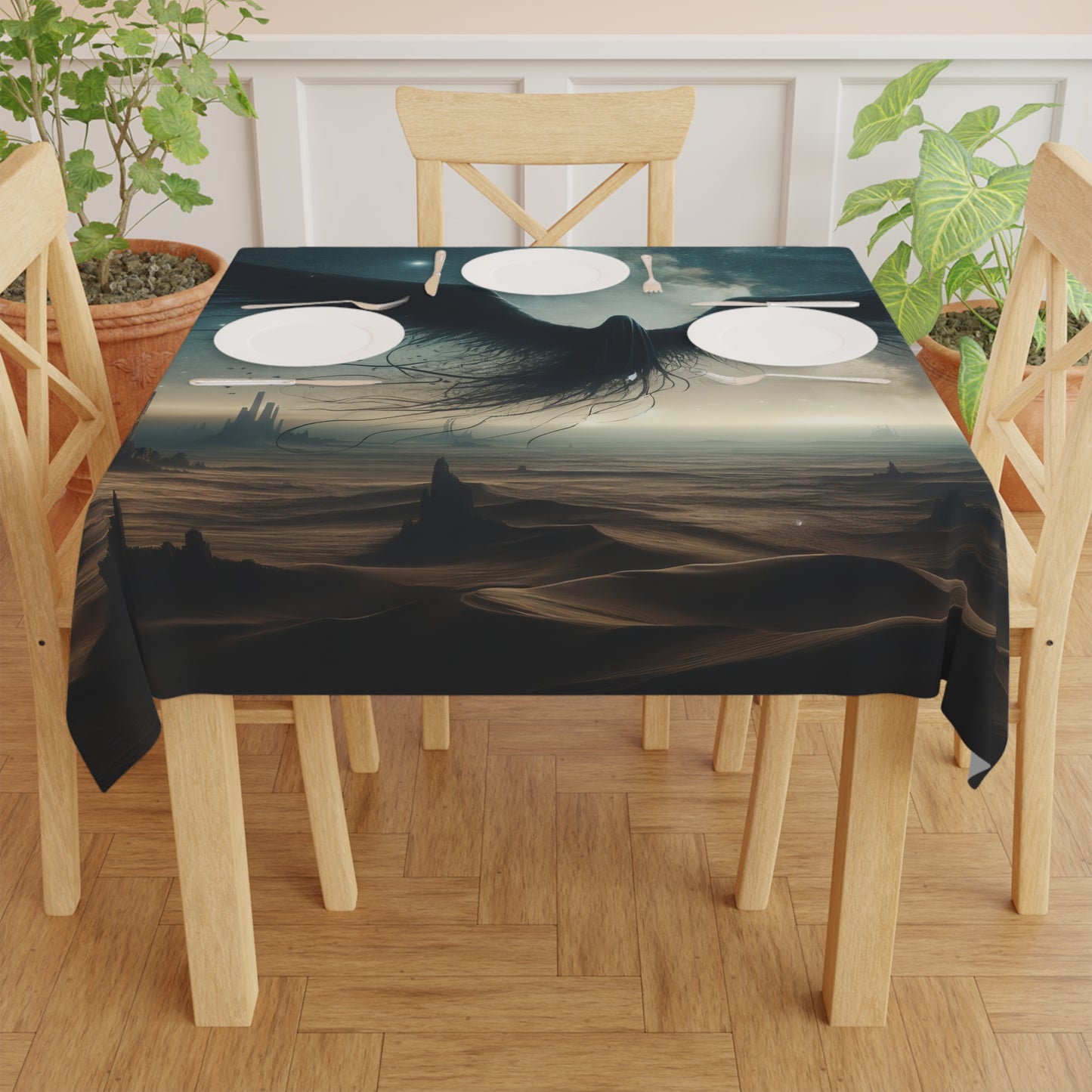 مفرش مائدة | خيال كوني | كائن مجنح | رافن