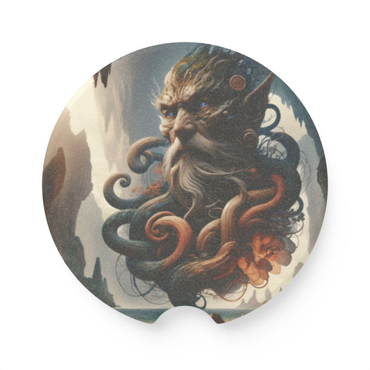 Apoia-copos | Apoia-copos para carro | Pedra-sabão | Mitologia Marinha | Deus do Mar