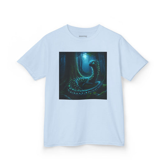 เสื้อยืด | เสื้อยืดเด็ก | ผ้าฝ้ายเนื้อหนา | แฟนตาซีป่าต้องมนตร์ | มังกรแห่งแสงชีวภาพ