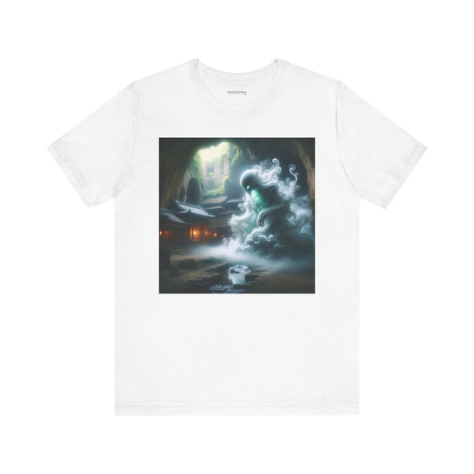 เสื้อยืด | ยูนิเซ็กส์ | เสื้อยืดเจอร์ซีย์ | แขนสั้น | โยไค | วิญญาณญี่ปุ่น | ภูตในสายหมอก