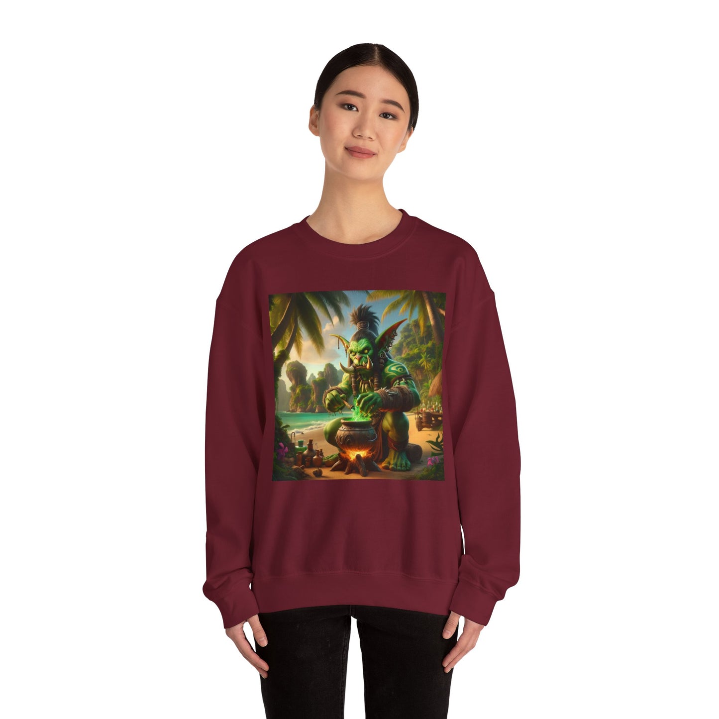 Sweatshirt | Unisex | Ronde hals | Zware kwaliteit | Ork Sjamanisme | Tropische Magie