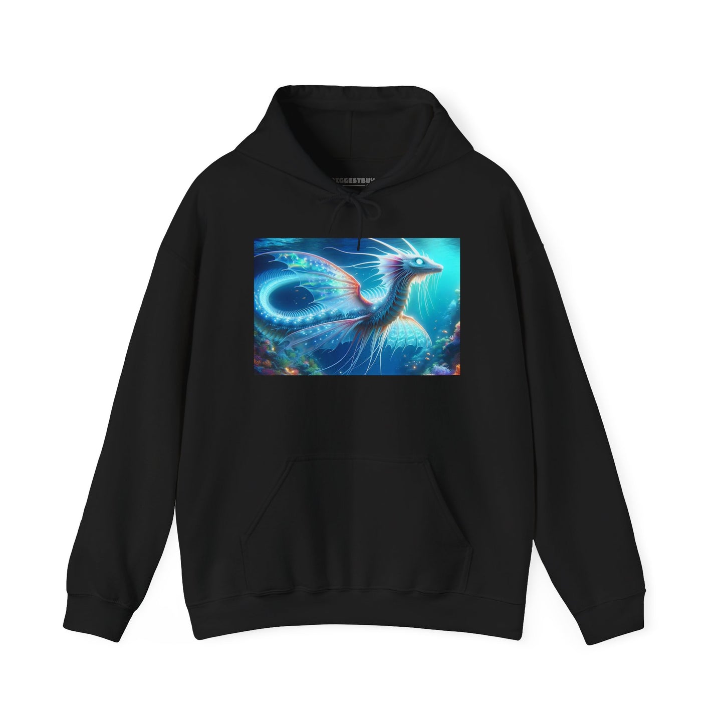 Bluza z kapturem | Unisex | Bluza dresowa z kapturem | Gruba mieszanka | Mitologia morska | Ryujin | Smok wodny
