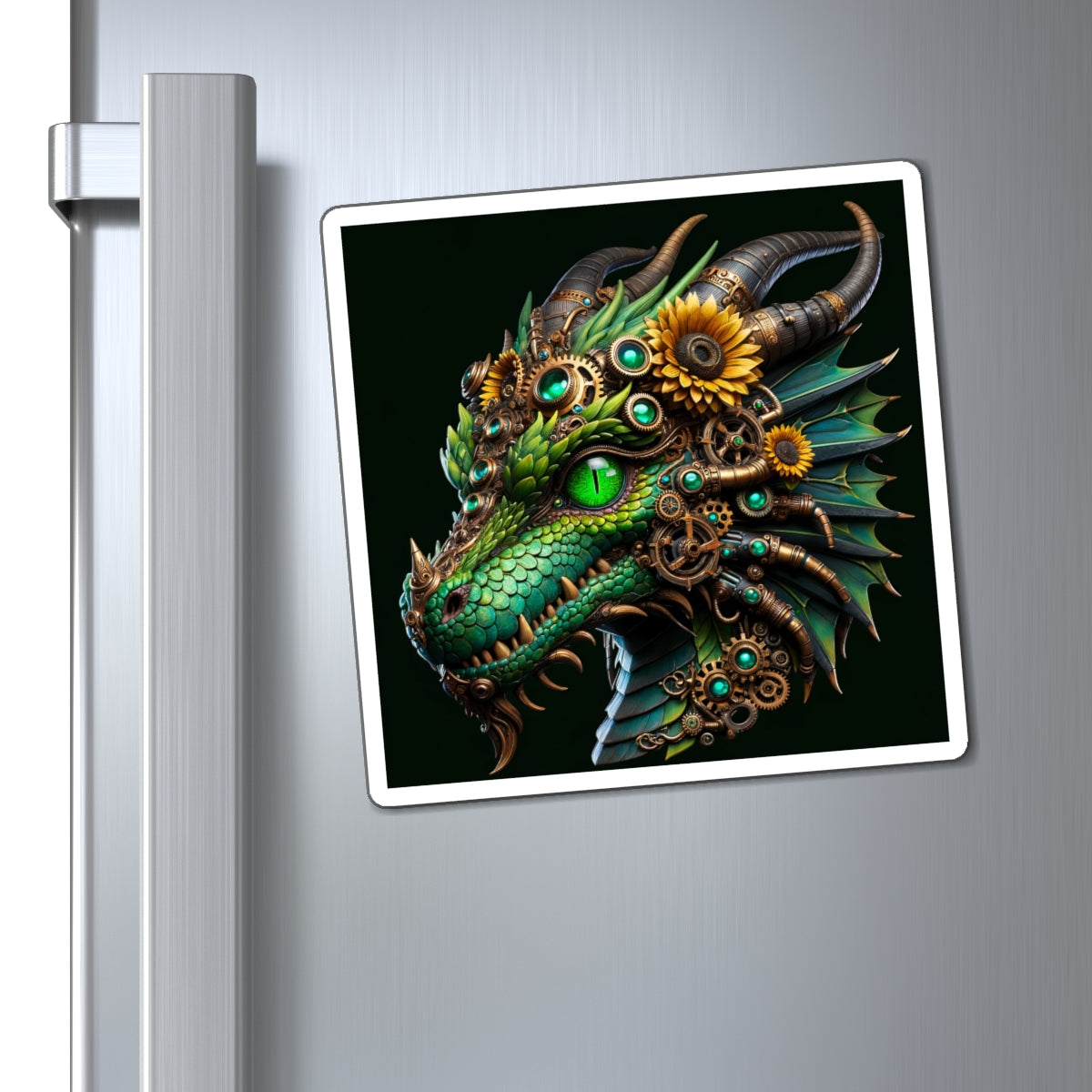 Ímã | Vinil | Steampunk Retrofuturista | Dragão