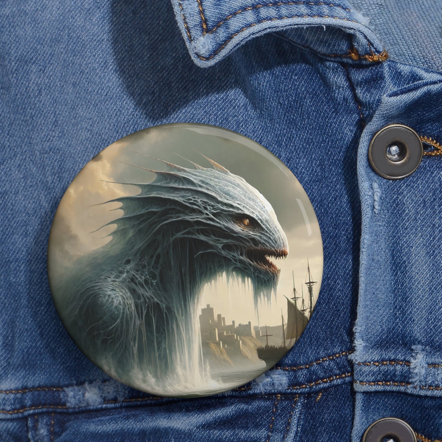 Button | Speldbutton | Met speld | Noorse Mythologie | Jörmungandr | Zeeslang