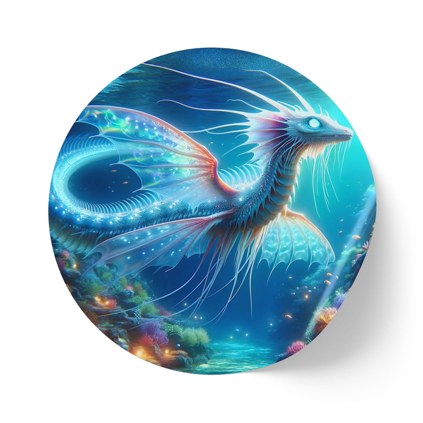 Aufkleberrolle | Rund | Mythische Wasserdrachen | Mizuchi