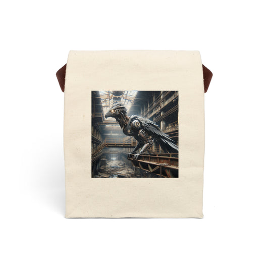 Torba na lunch | Płótno | Z paskiem | Steampunk | Mechaniczny Kruk