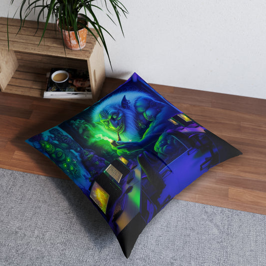 Подушка | Напольная подушка | Стеганая | Квадратная | Тёмное фэнтези | Боггарт | Игровая