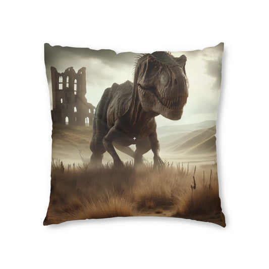 Pillow | Floor Pillow | Tufted | Square | Prehistoric Fantasy | T-Rex Hunt