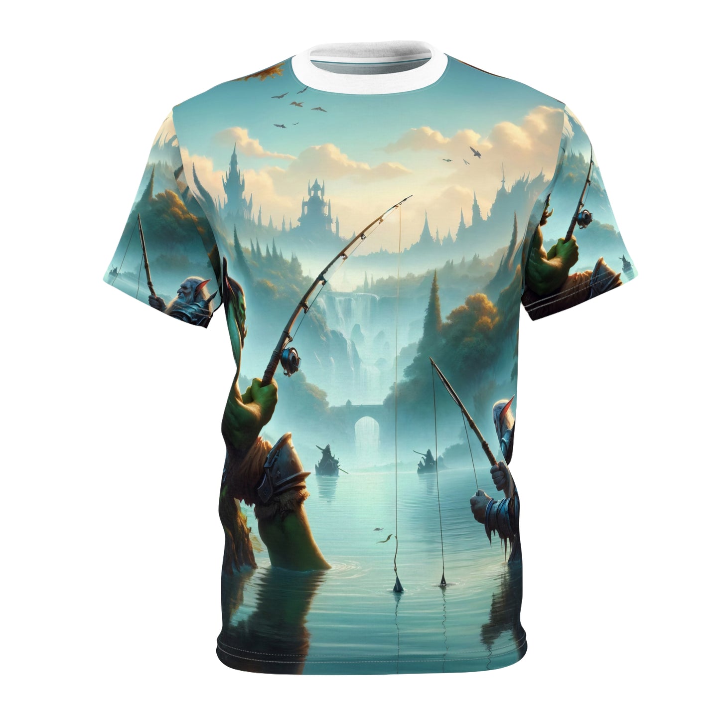 T-Shirt | Nadruk na całej powierzchni | T-shirt unisex | Fantasy międzyrasowe | Orc i krasnolud