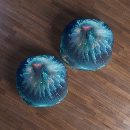 Kussen | Vloerkussen | Getuft | Rond | Kosmische Horror | Abyssale Medusa