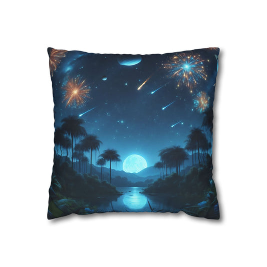 Kussensloop | Vierkant | Polyester canvas | Kosmische Fantasie | Astralagos