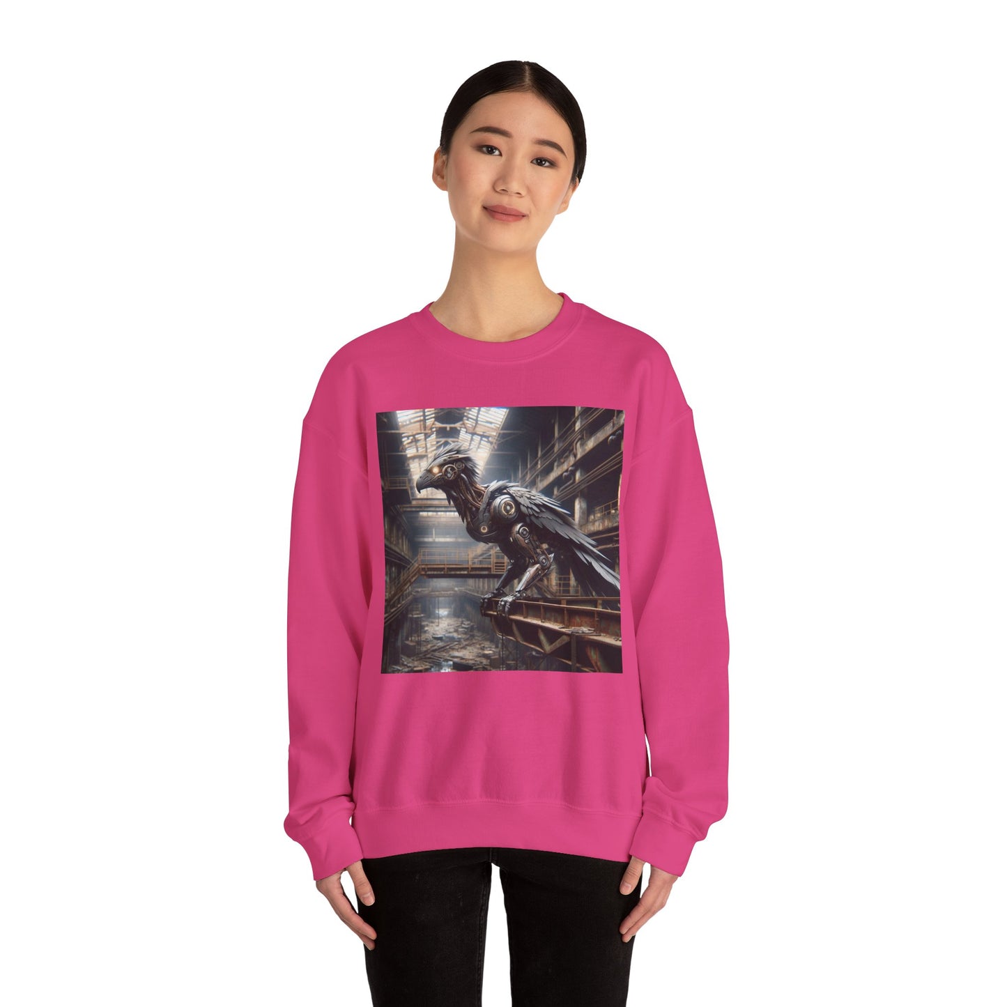 Felpa | Unisex | Girocollo | Misto pesante | Steampunk Post-Apocalittico | Corvo Meccanico