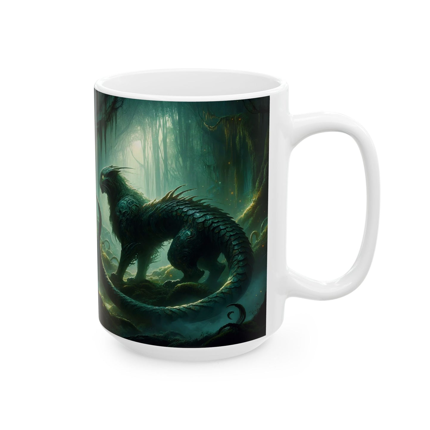 Mok | Keramiek | Wit | Donkere Fantasie | Chimera | Bewaker