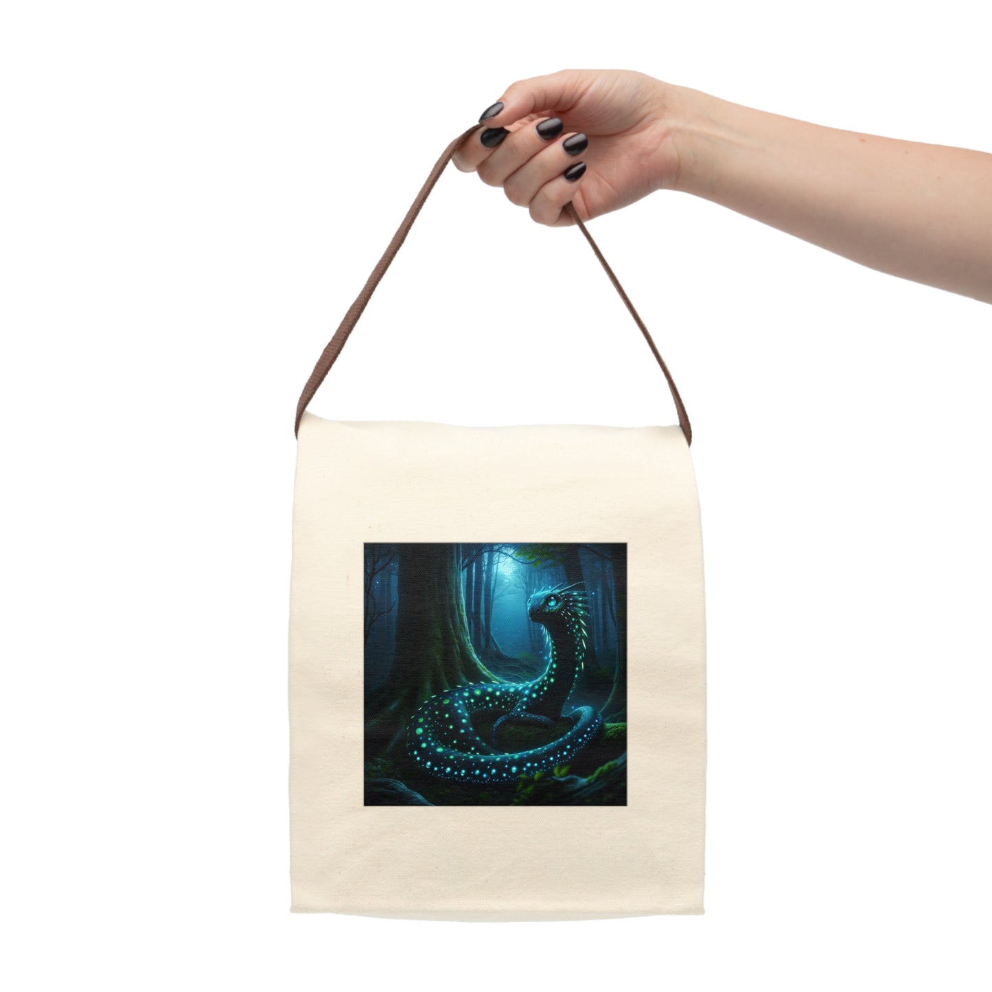 Bolsa de Almoço | Lona | Com Alça | Fantasia Florestal | Dragão Luminoso