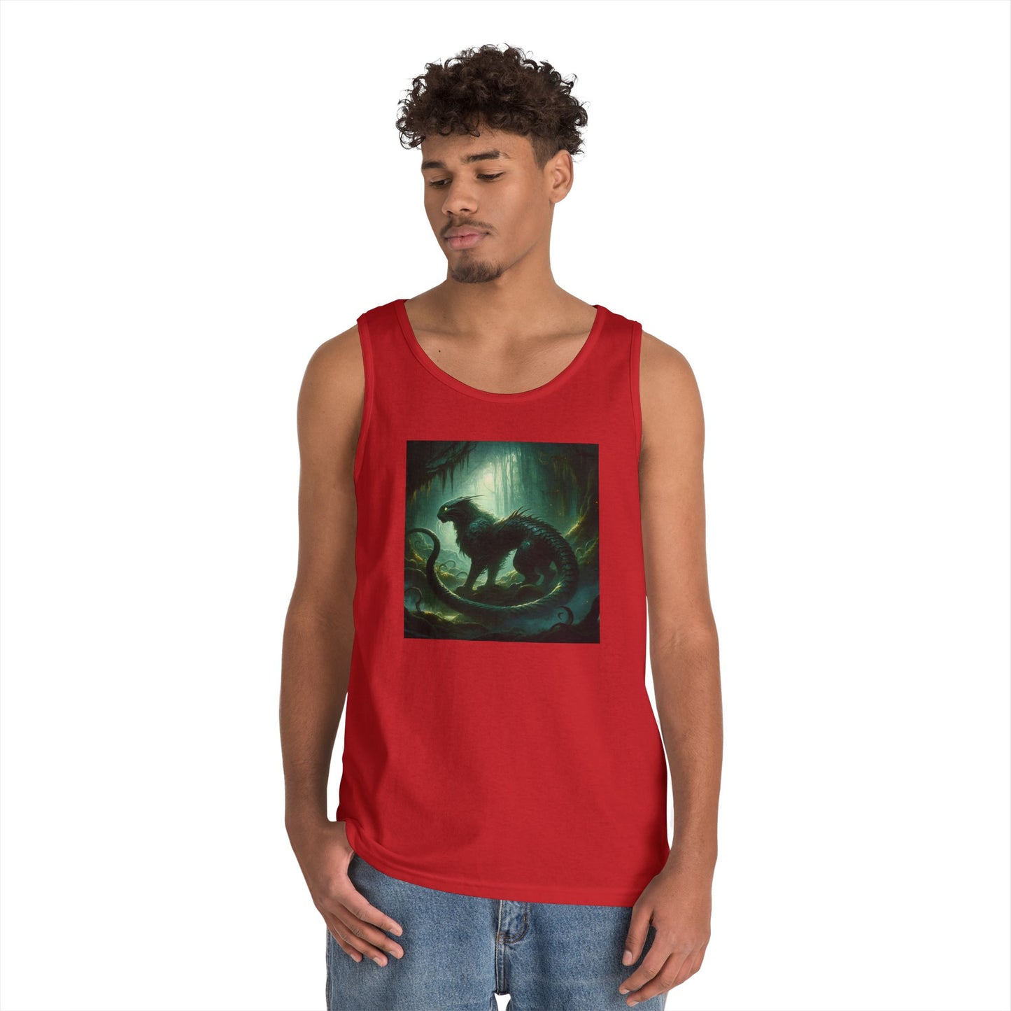 Tanktop | Unisex | Zwaar katoen | Donkere Fantasie | Chimera | Bewaker