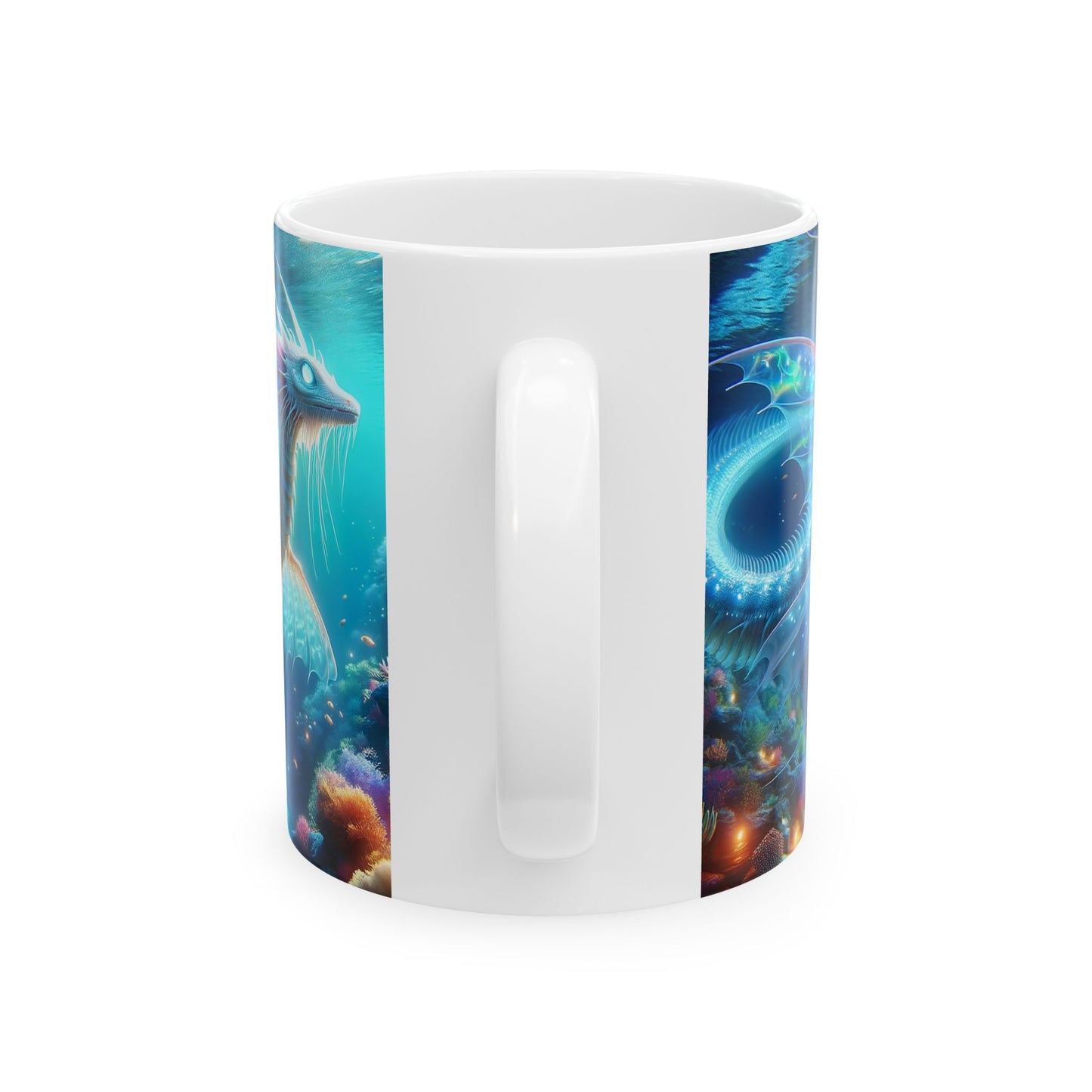 Tazza | Ceramica | Bianca | Mitologia Acquatica | Drago Marino