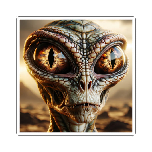 Adesivo | Quadrato | Alieno Rettiloide | Fantascienza | Extraterrestre