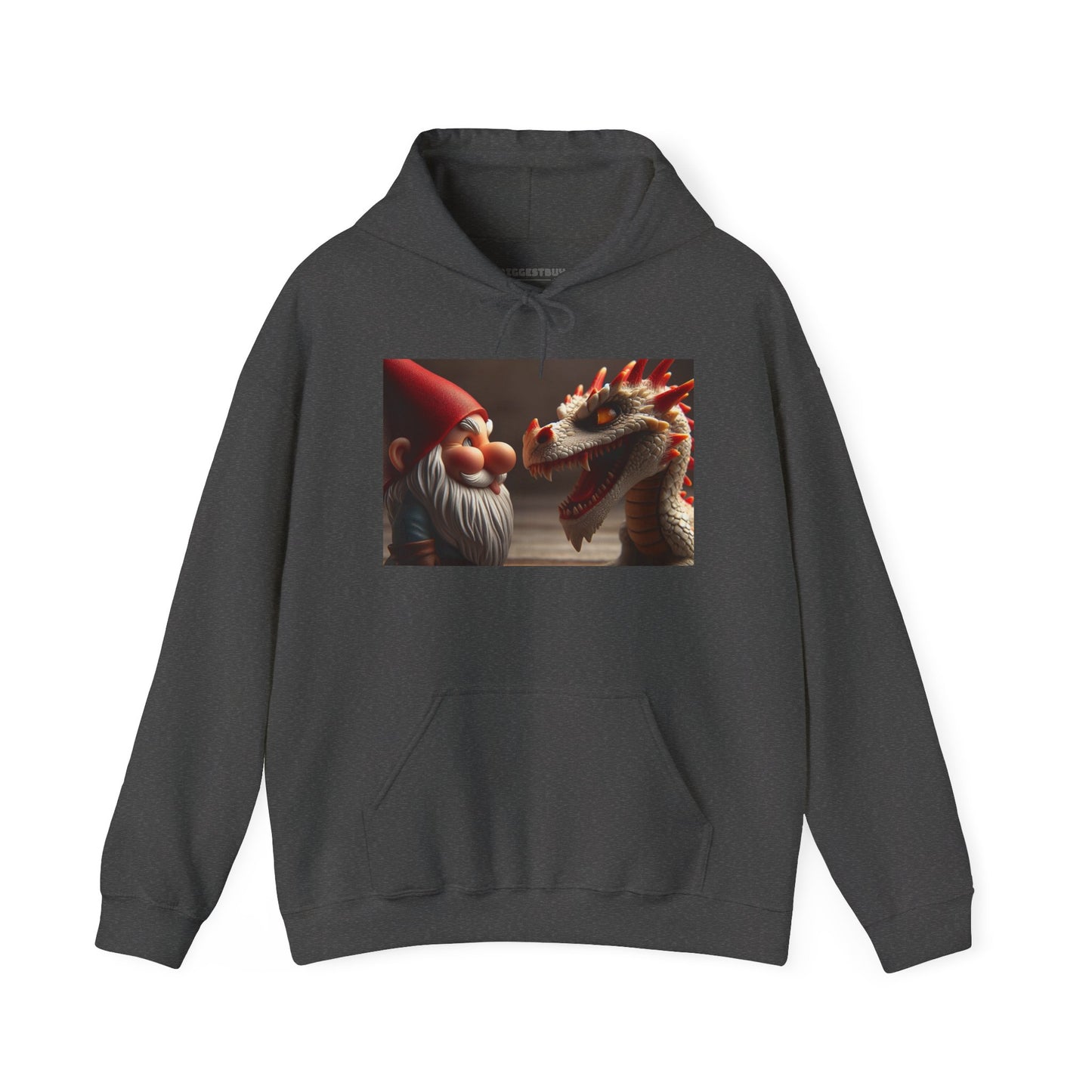Bluza z kapturem | Unisex | Bluza dresowa z kapturem | Gruba mieszanka | Fantasy folklorystyczne | Gnom i Smok