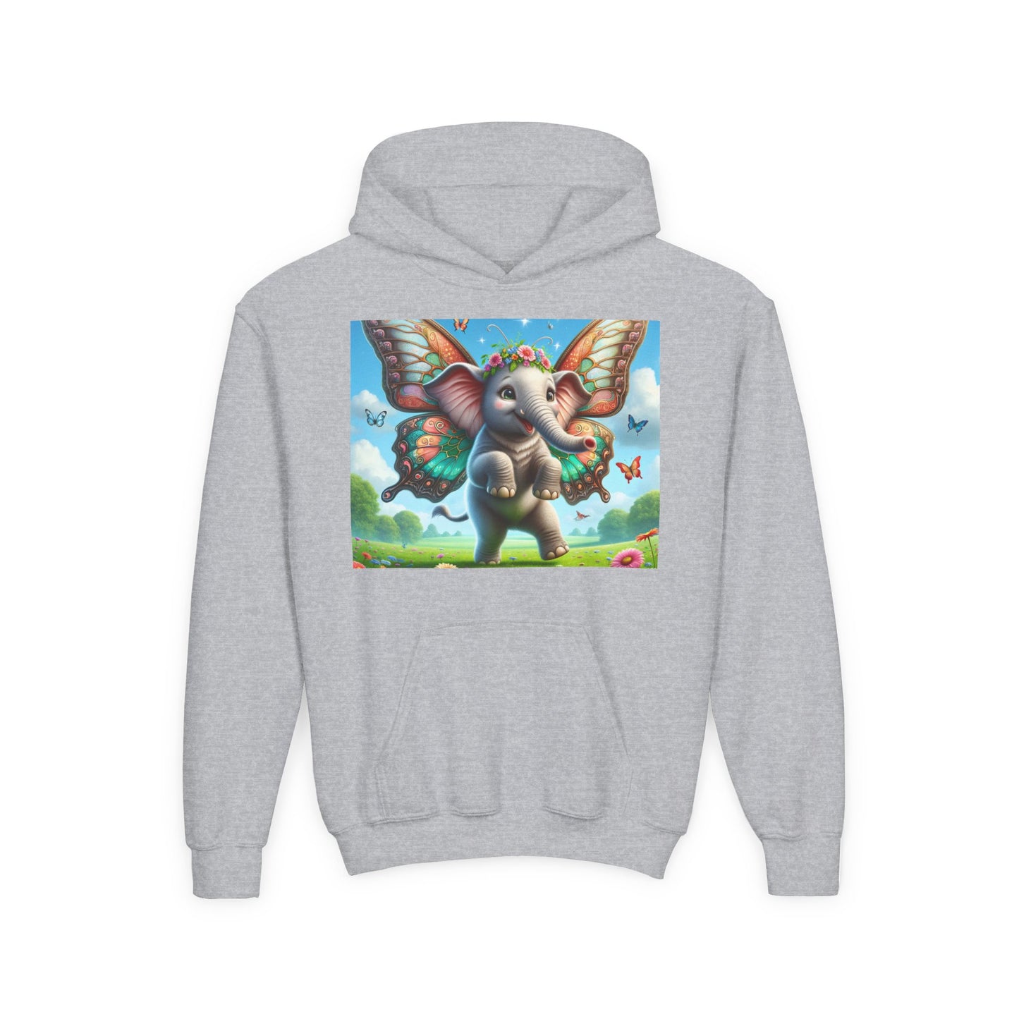 Bluza dresowa | Młodzieżowa | Z kapturem | Gruba mieszanka | Baśniowa fauna | Airavata | Słonik