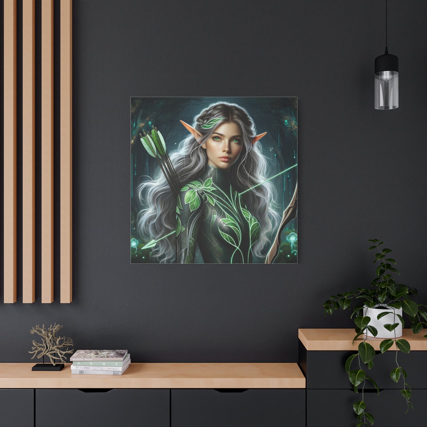 कैनवास | मैट | वन एल्फ़ योद्धा | पत्ता संरक्षक