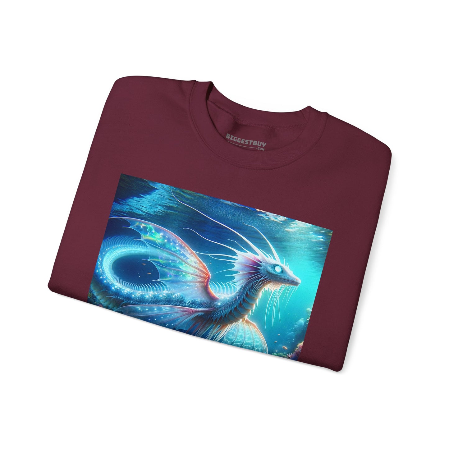 Bluza dresowa | Unisex | Okrągły dekolt | Gruba mieszanka | Mitologia morska | Ryujin | Smok wodny