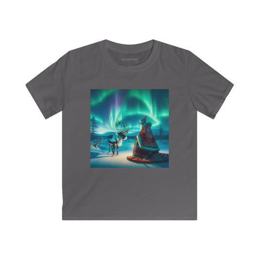 Tシャツ | キッズTシャツ | ソフトスタイル | 北欧神話 | サーミシャーマン | オーロラ