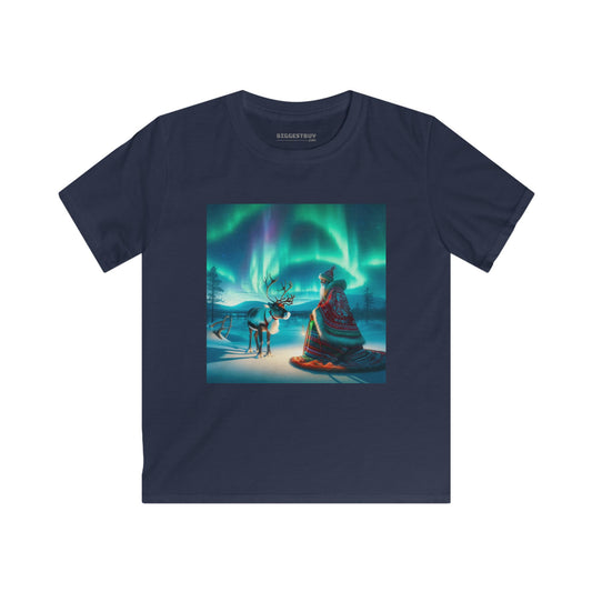Tシャツ | キッズTシャツ | ソフトスタイル | 北欧神話 | サーミシャーマン | オーロラ