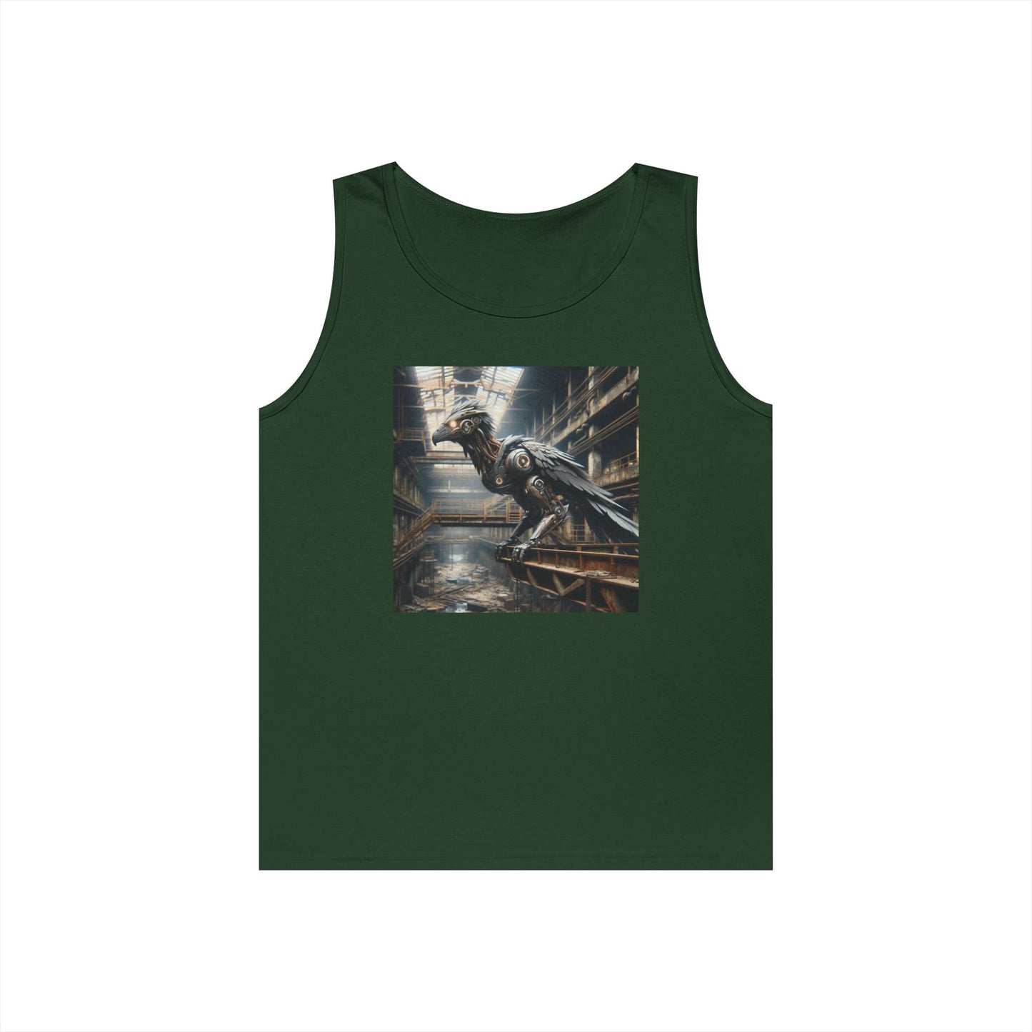 Camiseta de tirantes | Unisex | Algodón grueso | Steampunk Distópico | Cuervo Mecánico