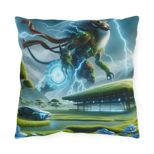 Pillow | Outdoor Pillow | Techno-Fantasy | Electric Kirin