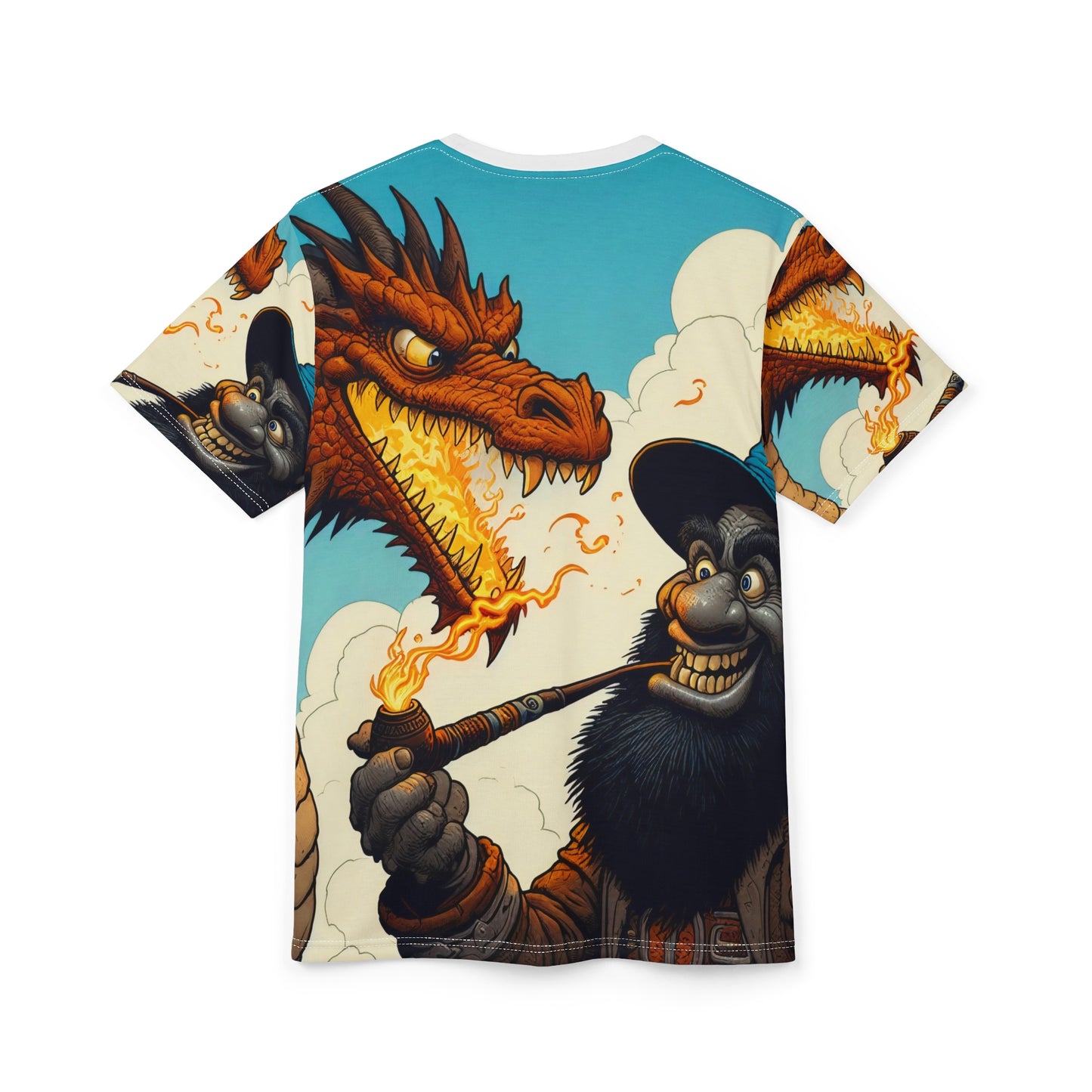 T-Shirt | Nadruk na całej powierzchni | T-shirt unisex | Heroiczne fantasy | Smok i czarodziej