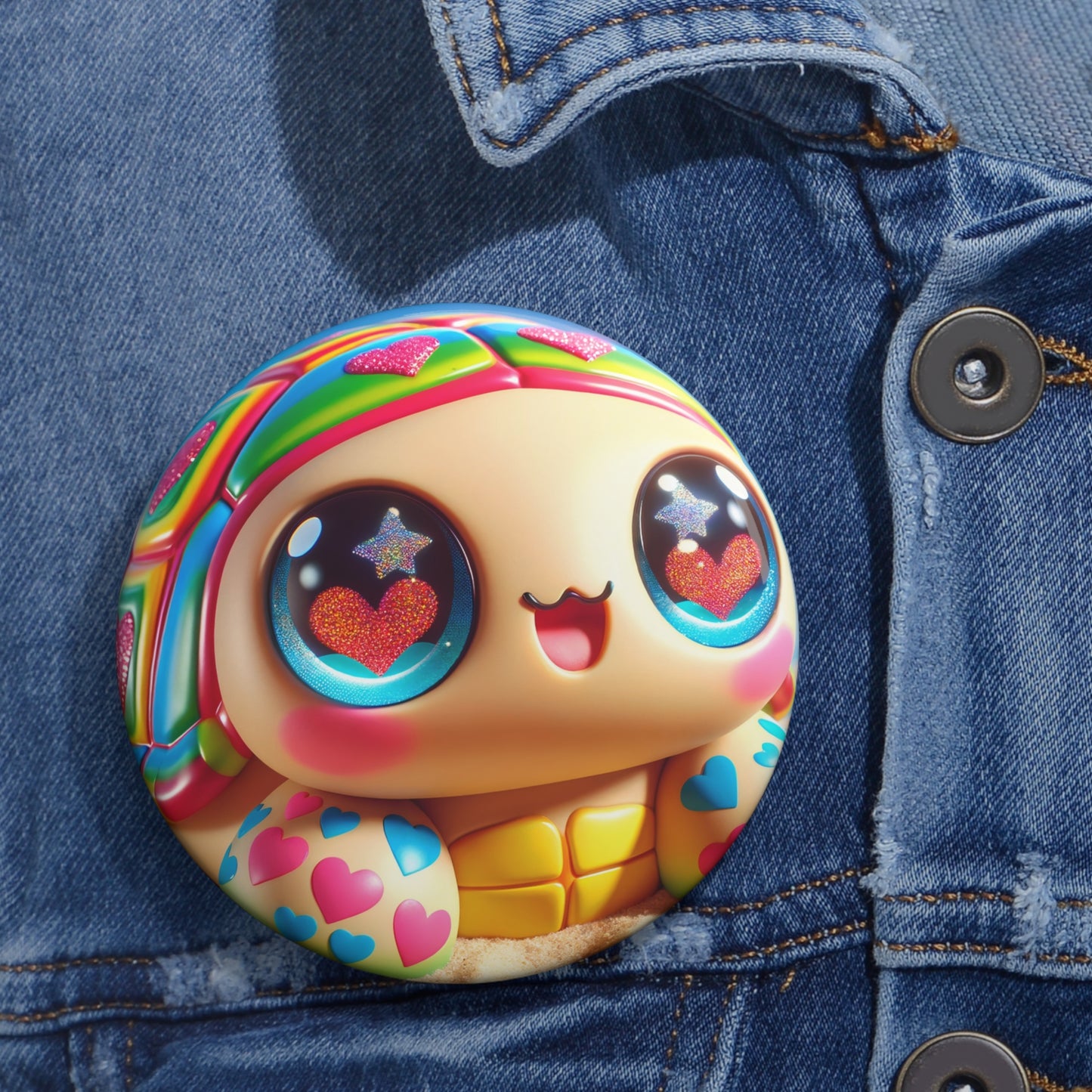 ボタン | ピンバッジ | ピンバック | カワイイファンタジー | 虹色カメのおもちゃ