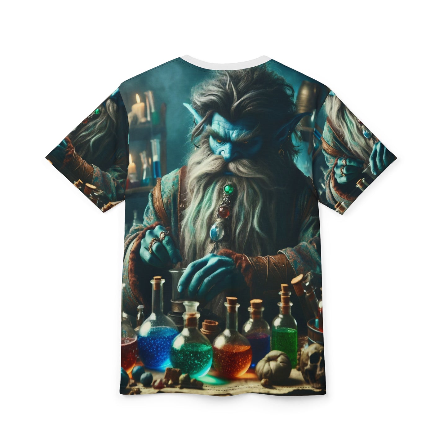 ٹی شرٹ | آل اوور پرنٹ | یونیسیکس ٹی | جادوئی کیمیا گری | جن کیمیا گر