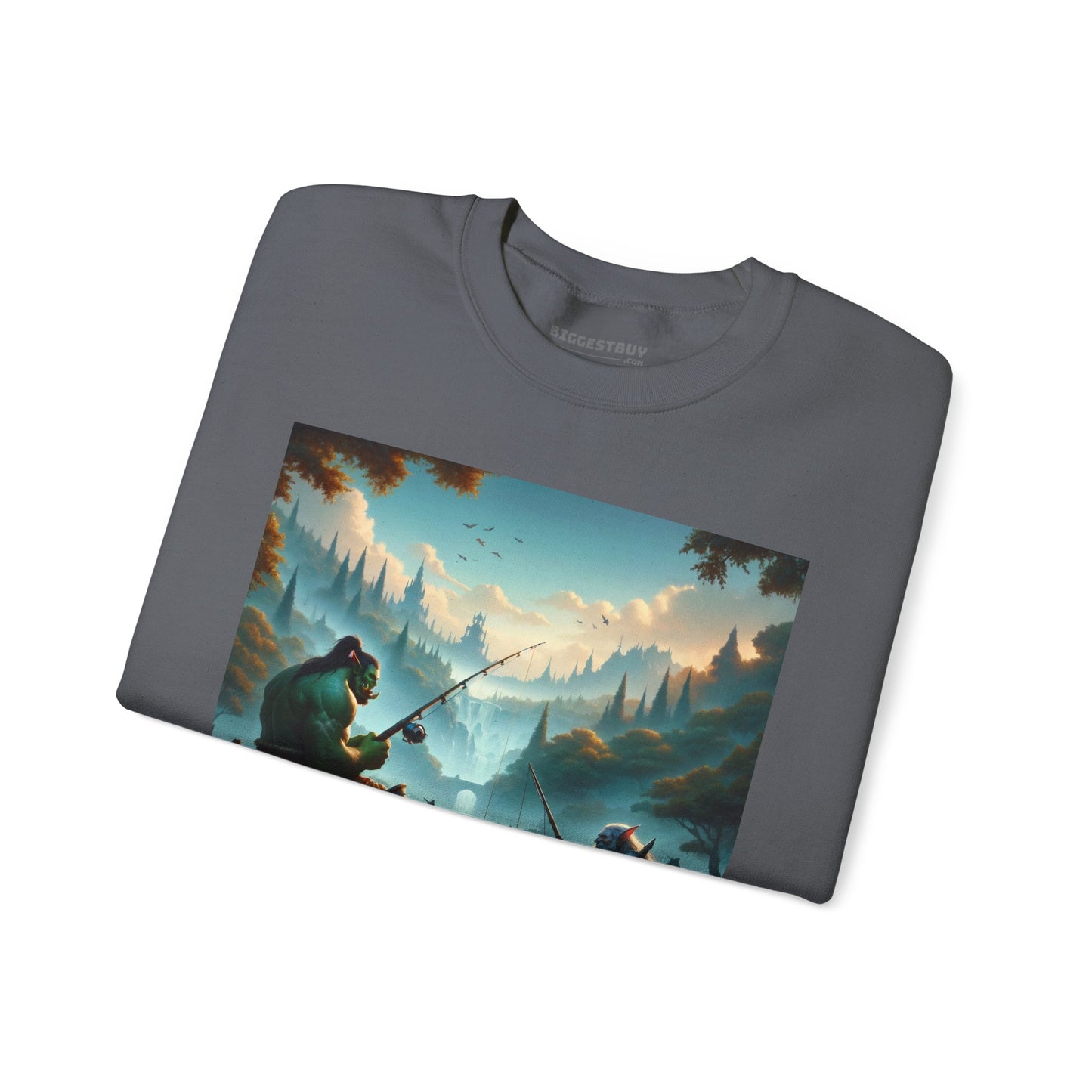 Bluza dresowa | Unisex | Okrągły dekolt | Gruba mieszanka | Fantasy międzyrasowe | Orc i krasnolud