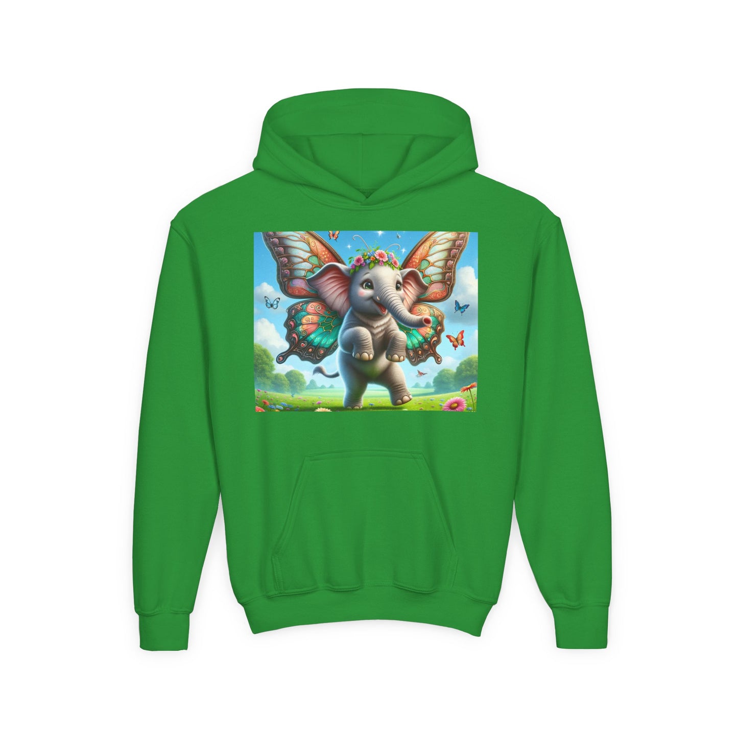 Bluza dresowa | Młodzieżowa | Z kapturem | Gruba mieszanka | Baśniowa fauna | Airavata | Słonik