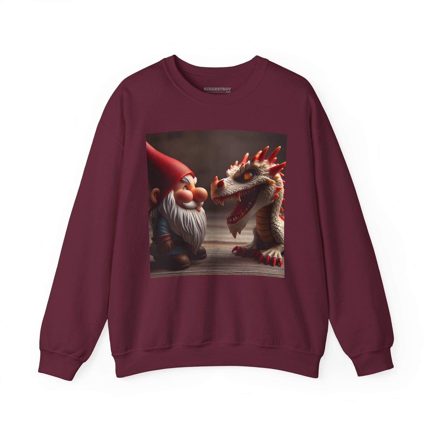 Bluza dresowa | Unisex | Okrągły dekolt | Gruba mieszanka | Fantasy folklorystyczne | Gnom i Smok